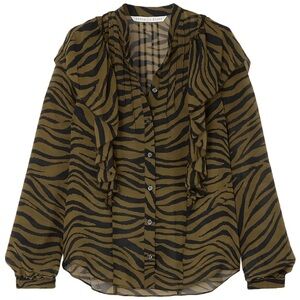 Veronica Beard NWT Silk Animal Print Womens Button up Blouse Size 8 $395